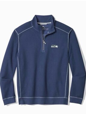 Tommy Bahama Seahawks Big & Tall NFL Montego Beach Half-Zip Sweatshirt NWT